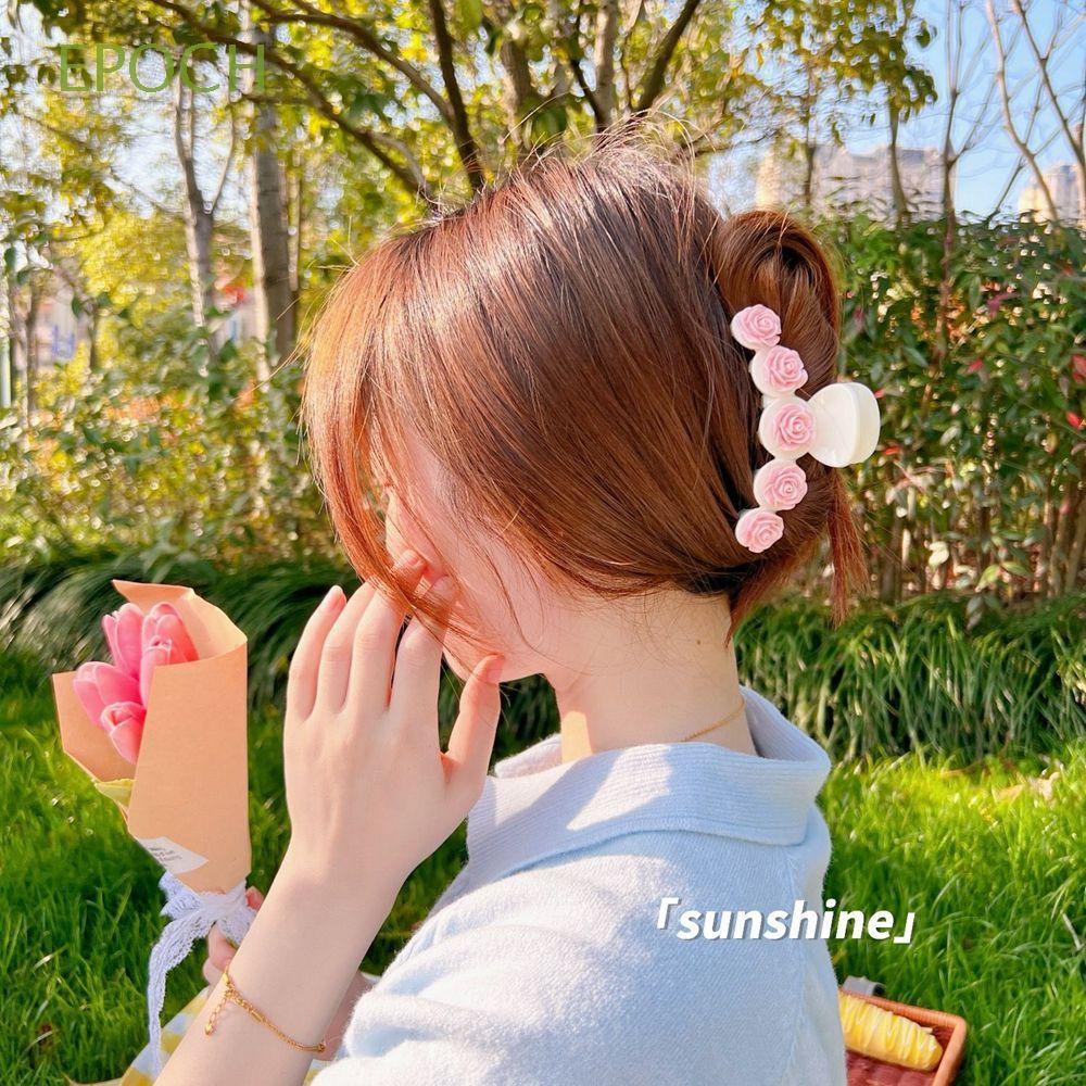 Epoch Kẹp Tóc Càng Cua Họa Tiết Hình Học Đơn Giản Thời Trang Cho Nữ