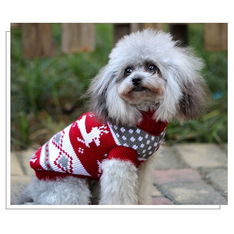 Áo len giữ ấm cho chó mèo họa tiết giáng sinh - Áo Noel cho thú cưng siêu dễ thương
