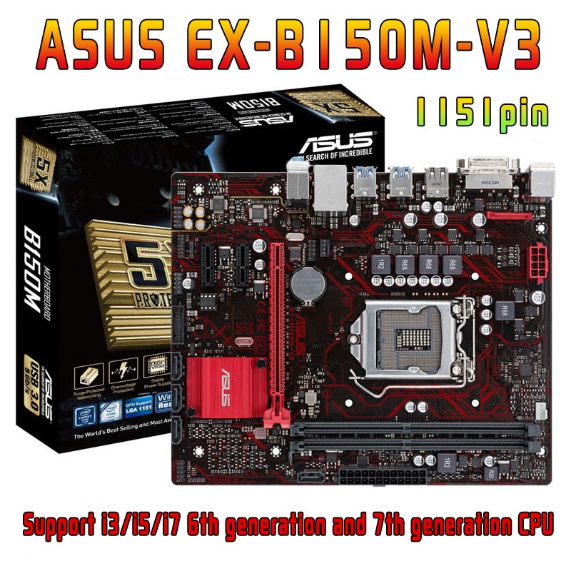 Bo Mạch Chủ Asus Ex-b150m-v3 / Asus Ex-b250m-v5 Desktop B150 Lga 1151 Ddr4 Core I7 I5 I3 32g Usb3.0 #5