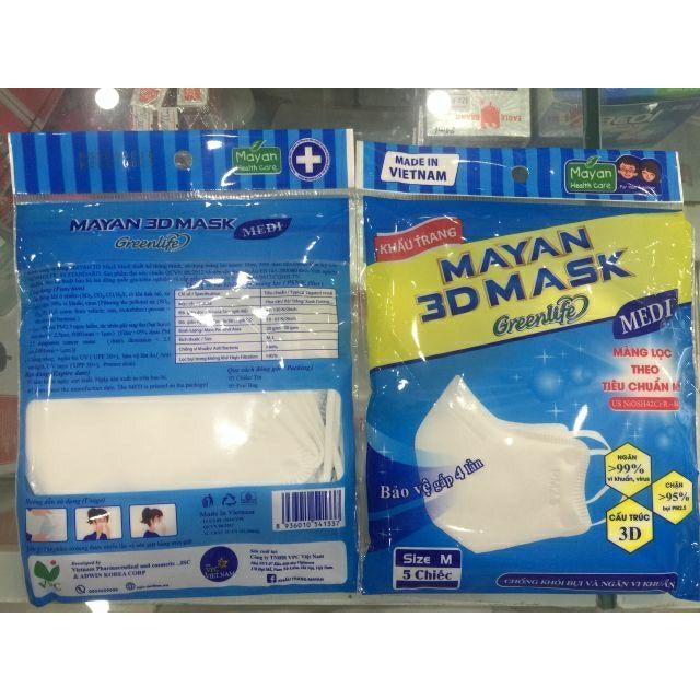 (Cao cấp) Khẩu trang y tế mayan gói 5 cái