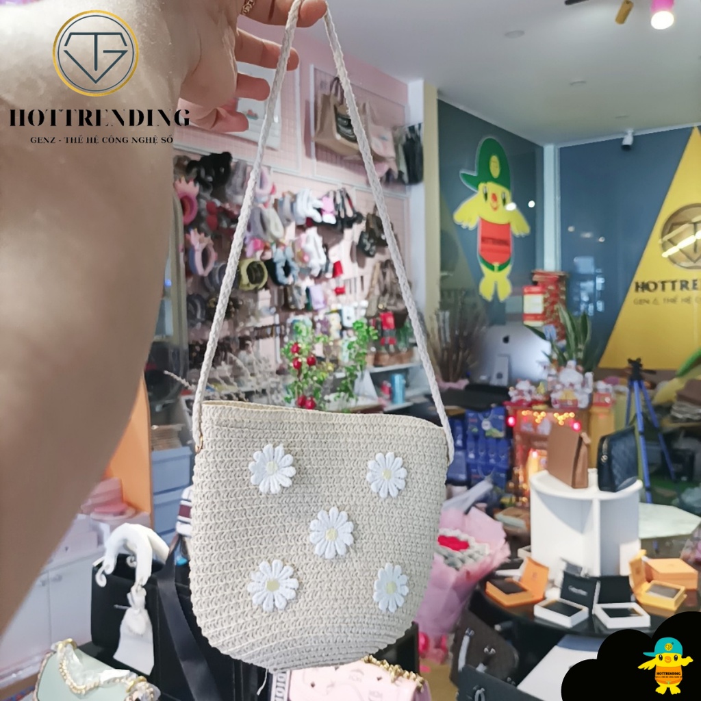 Túi Đeo Chéo Đi Biển Hình Bông Hoa Dễ Thương Cho Bé