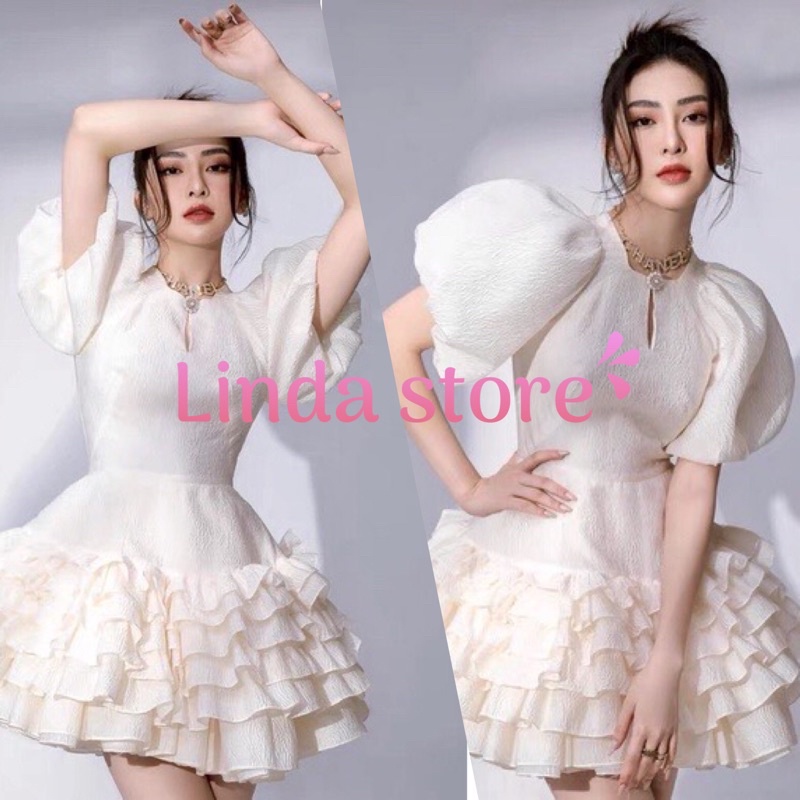 ĐẦM ĐỰ TIỆC XỐP PHỒNG XẾP LY JIHYO DREE