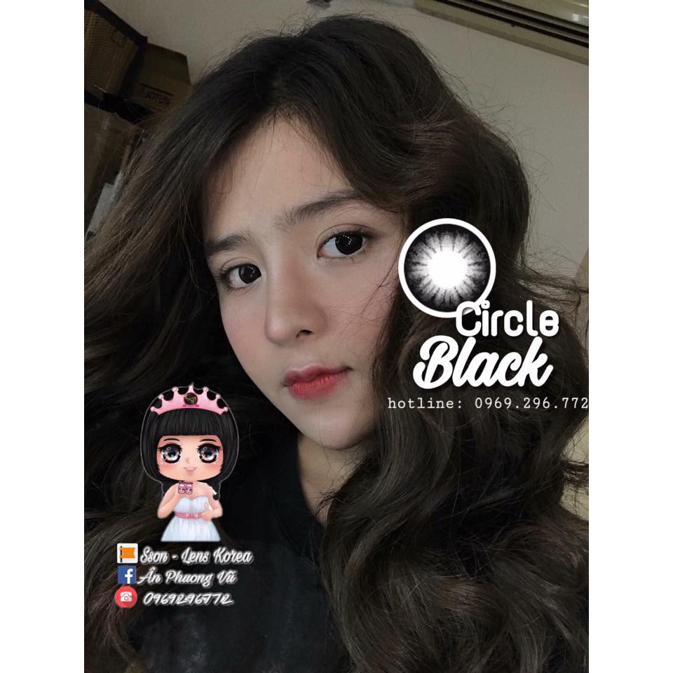 Mẫu Circle Đen - Choco - giãn 14.2mm - Vassen Contact Lens - Kính áp tròng