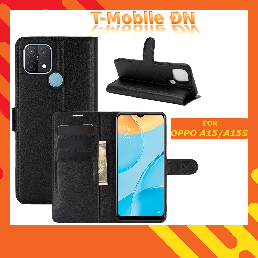 Bao da Oppo A15 A15s A53, Ốp da cao cấp có nắp gập chống xem video cho Oppo A53 A15 A15s | BigBuy360 - bigbuy360.vn