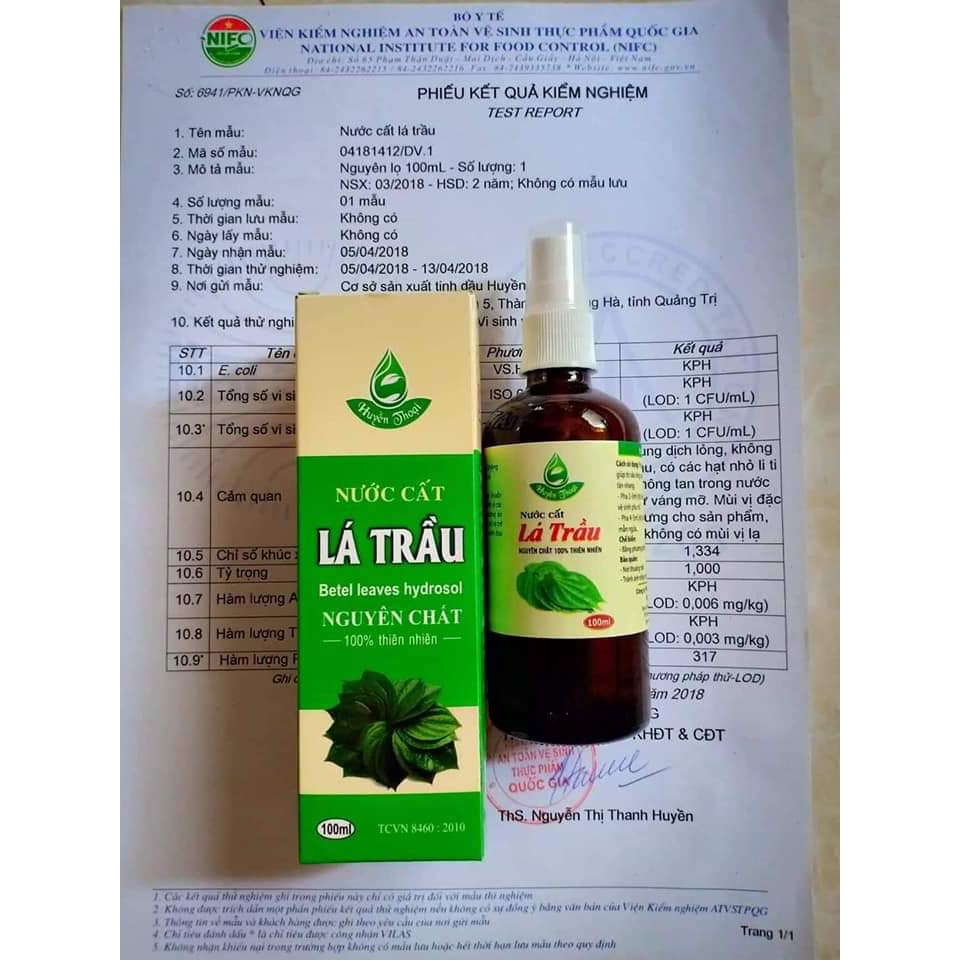 100ml Nước cất lá trầu không nguyên chất HUYỀN THOẠI