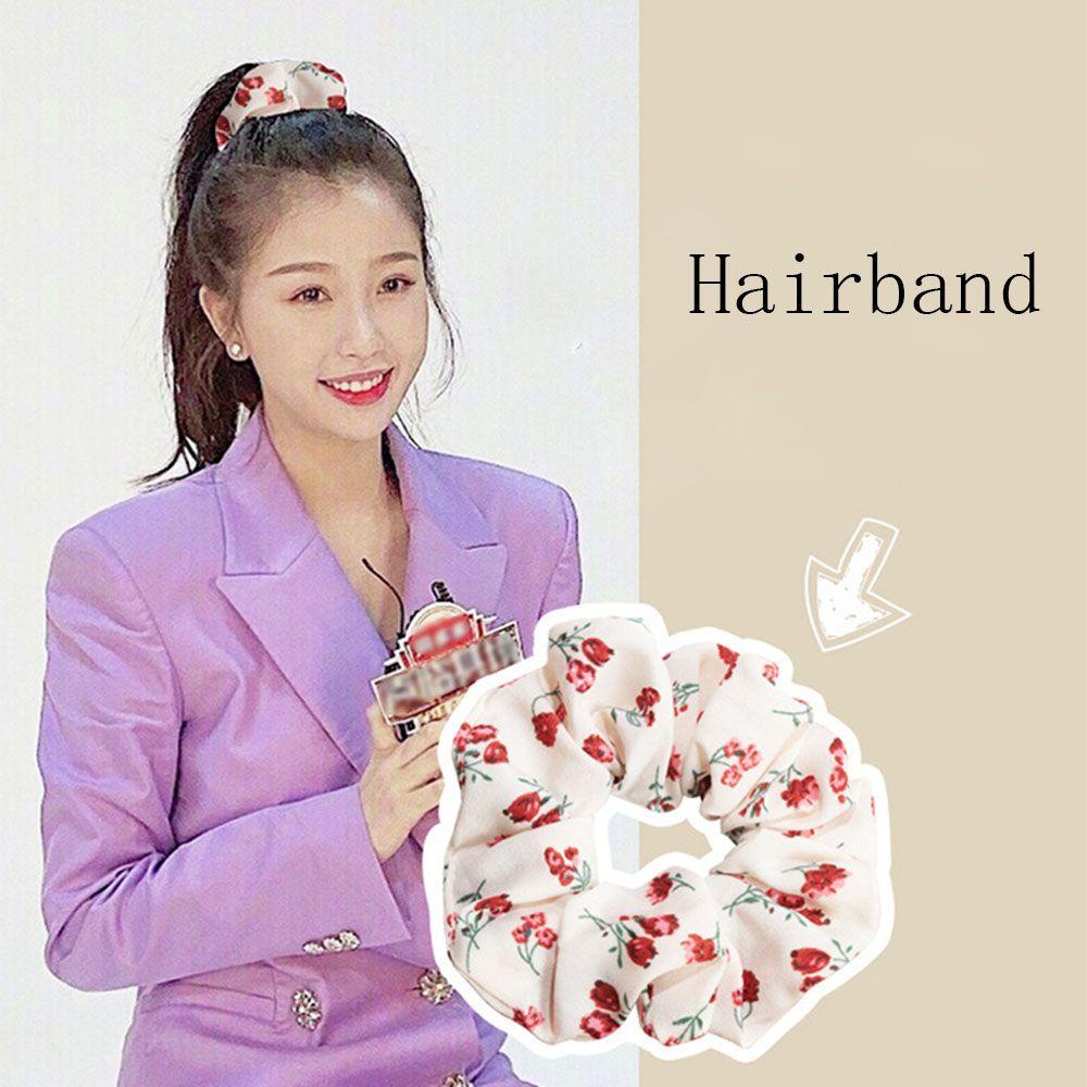 Dây Cột Tóc Co Giãn In Họa Tiết Hoa Lấp Lánh Thời Trang Cho Nữ