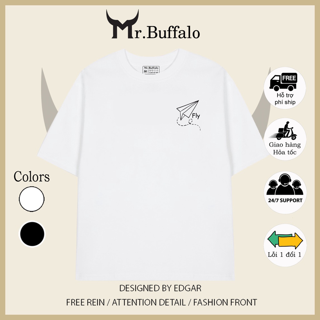 Áo phông tay lỡ Basic tee thun nam nữ tay lỡ cổ tròn form Unisex K16 Mr.Buffalo