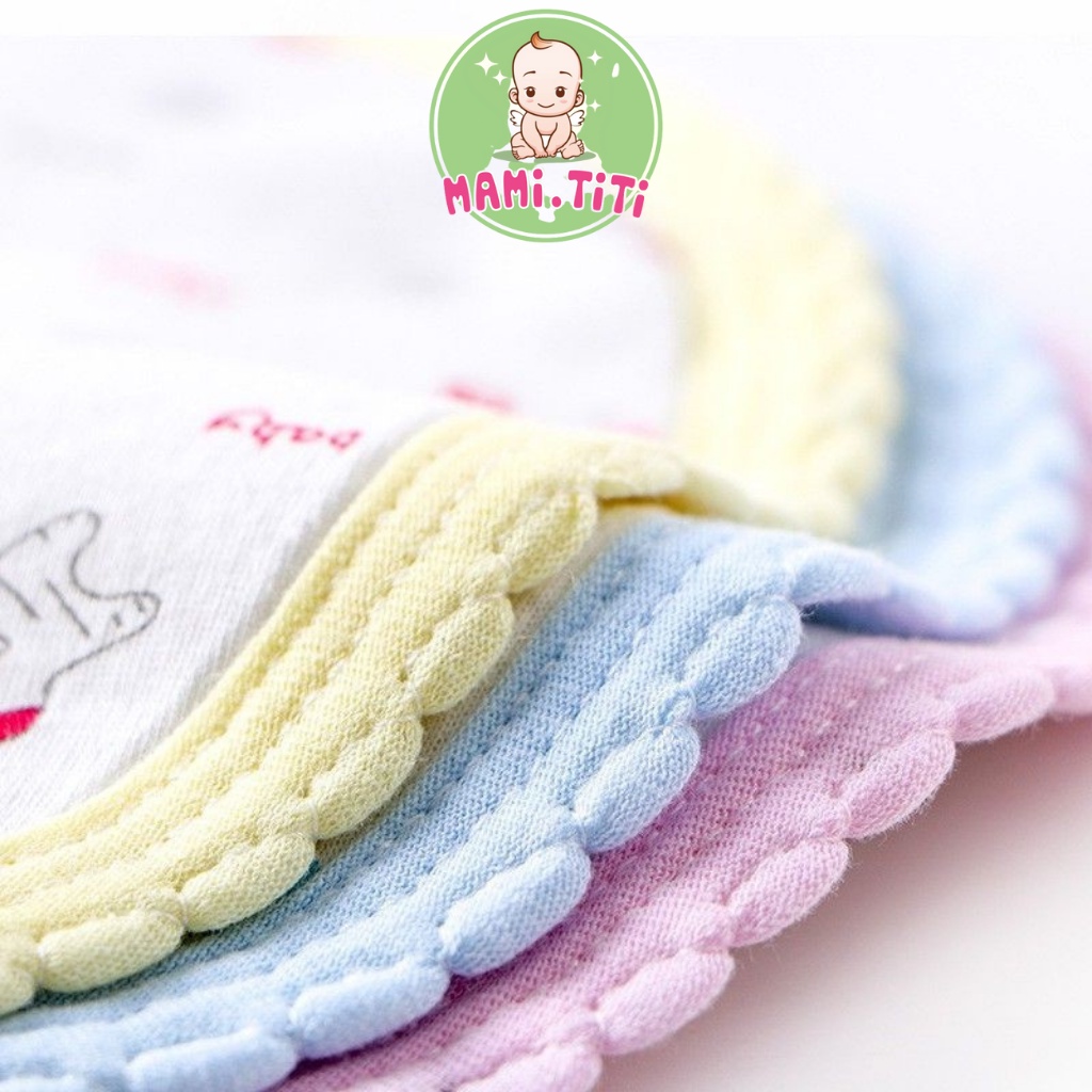 Yếm ăn dặm có dây buộc tiện lợi cho bé 100% COTTON chống thấm - MAMI TITI