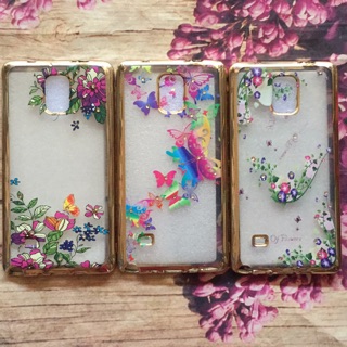 Ốp lưng Galaxy Note 4 viền si vàng đính đá 4D đẹp