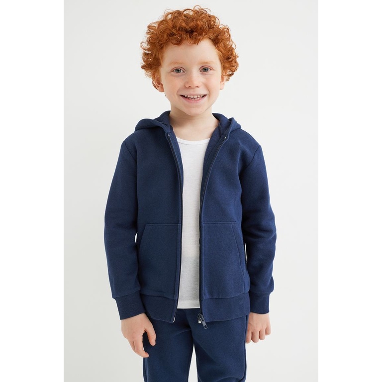 Áo khoác hoodie nỉ bông xanh khủng long xám xanh navy đen HM H&M_hàng chính hãng authentic