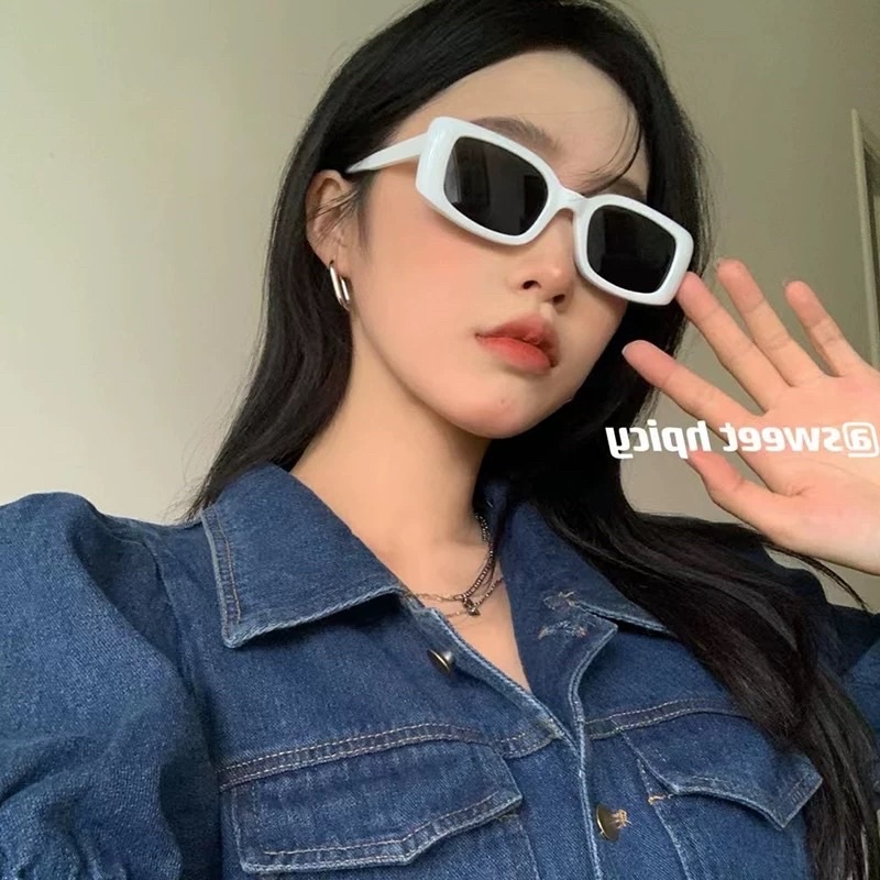 Kính mát Kính râm gọng vuông Jennie phong cách retro cổ điển J119