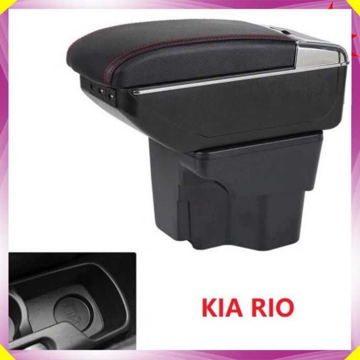 Hộp tỳ tay xe hơi cao cấp Kia Rio tích hợp 7 cổng USB (HÀNG LOẠI 1)