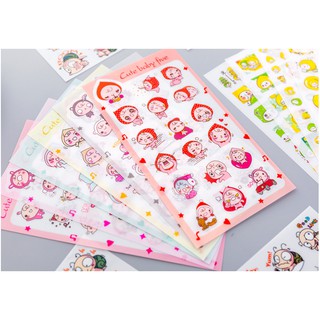 Nhãn dán sticker dễ thương 6 tấm