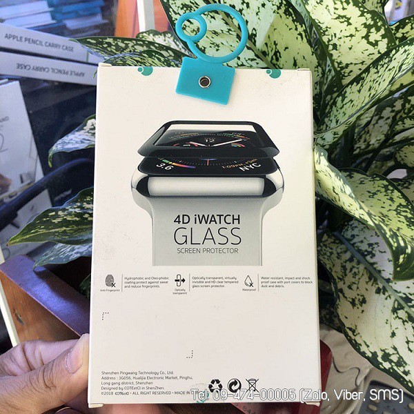 ***Miếng dán Cường lực Apple Watch Coteetci 4D dành cho Apple Watch (hàng chính hãng)