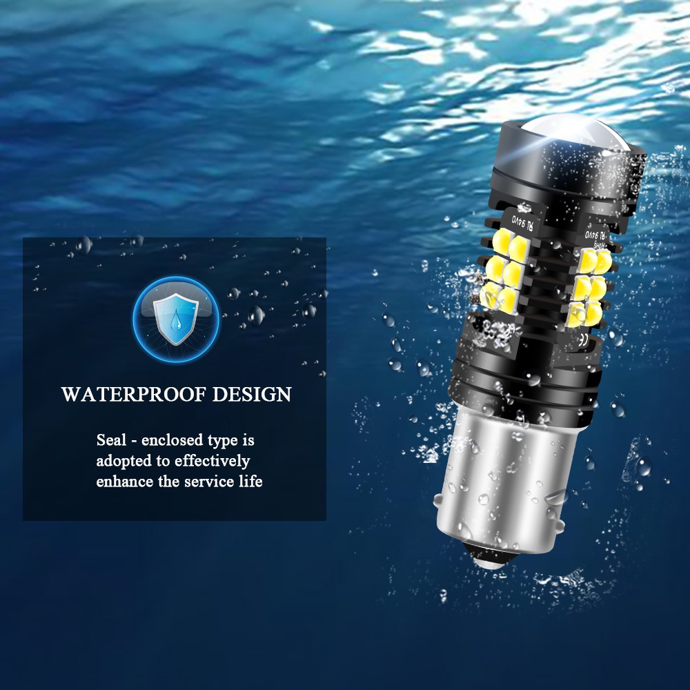 1 Bóng Đèn LED 1156 BA15S 1157 BAY15D 7443 3030 21SMD Hai Ống Kính Kép 1500Lm Gắn Đuôi Xe Hơi