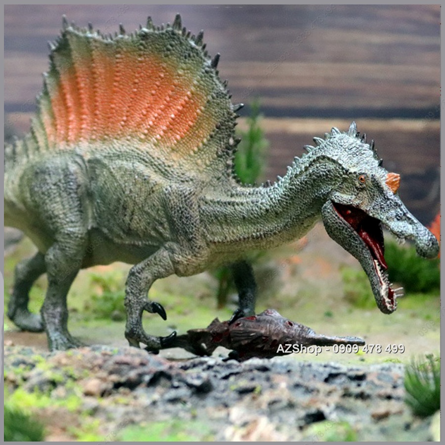 Mô Hình Khủng Long Thằn Lăn Cá Sấu Gai Spinosaurus Bắt Cá - Size Lớn - 7712.1