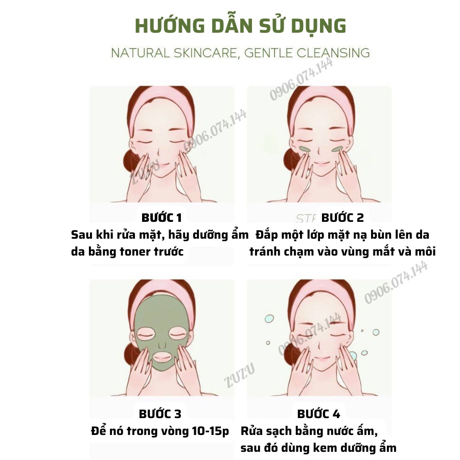 Mặt Nạ Đất Sét Trà Xanh Làm Sạch Sâu Giảm Mụn Đầu Đen làm sạch lỗ chân lông sáng da SAM | WebRaoVat - webraovat.net.vn