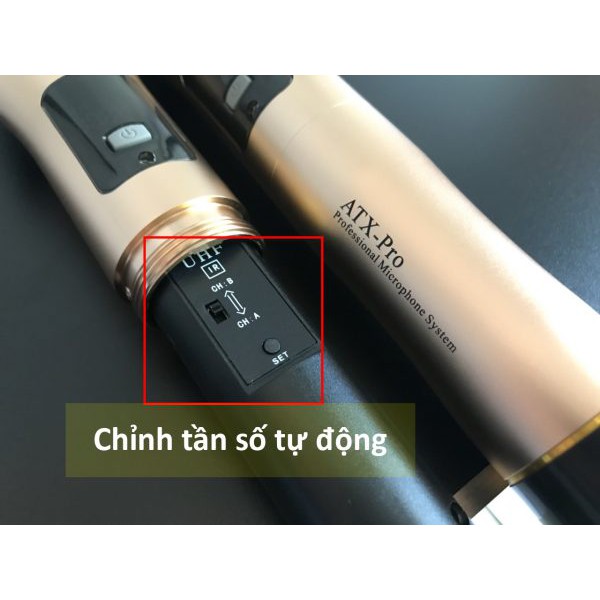 Micro không dây Atx PRO hợp kim nhôm chống gỉ, chống hú tốt