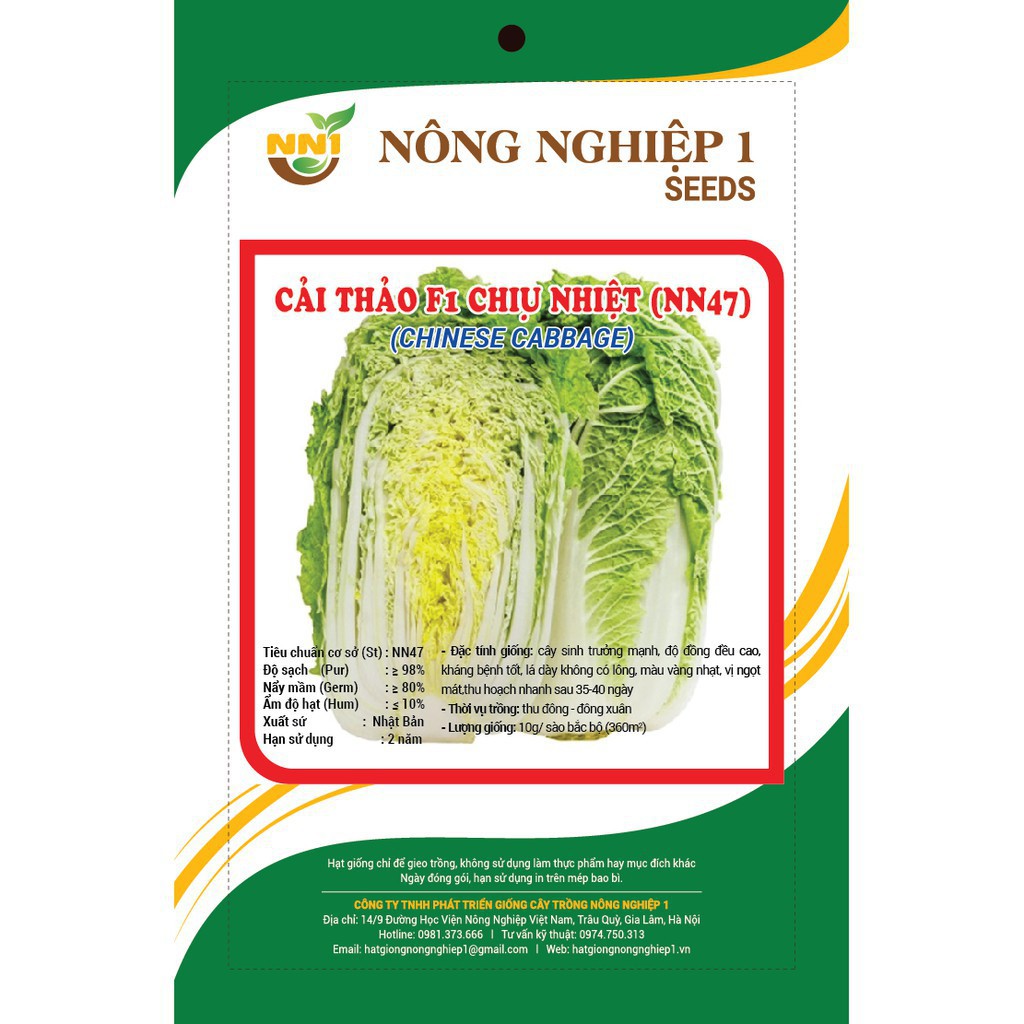 HẠT GIỐNG CẢI THẢO (NN304) - 1G