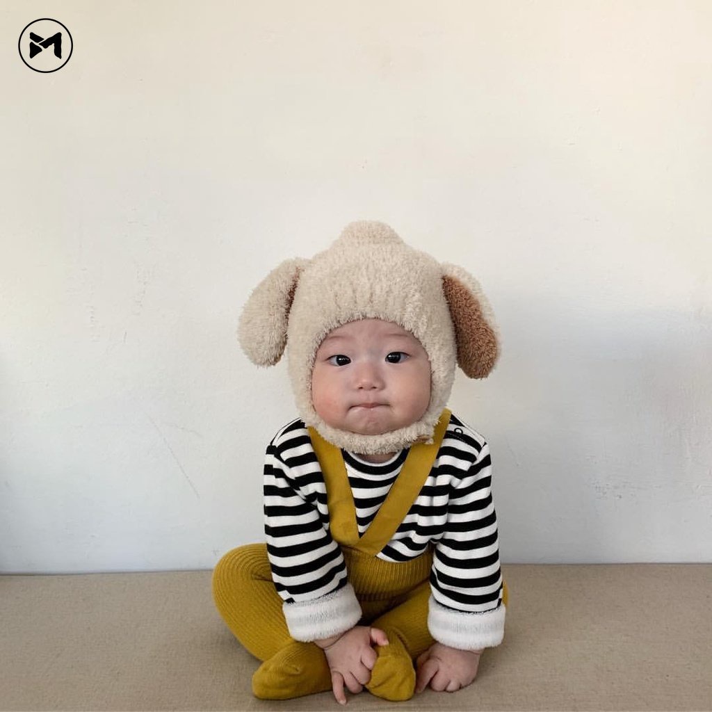 Mũ Tai Thỏ Bằng Lông Nhung Dễ Thương Xinh Xắn Dành Cho Bé 3-24 Tháng Tuổi