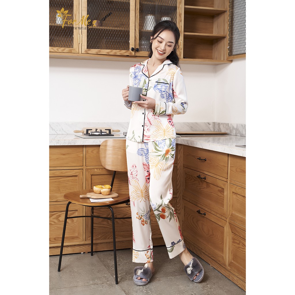 Bộ đồ ngủ, mặc nhà chất Lụa Giấy Luxury DÀI TAY PHONG CÁCH CHÂU ÂU ,forme pijama