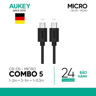 Combo Cáp Sạc Micro USB Aukey CB-D5 Bộ 5 Cáp - Hàng Chính Hãng