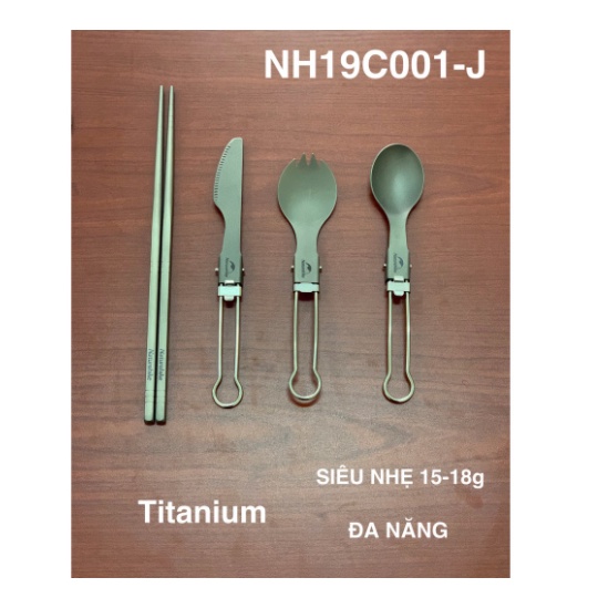 Bộ thìa dĩa đũa Titanium 5 món Naturehike NH19C001-J