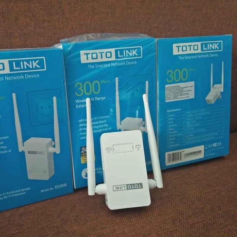 Bộ kích sóng wifi Totolink EX200 2 râu tốc độ cao 300Mbps (hàng chính hãng)