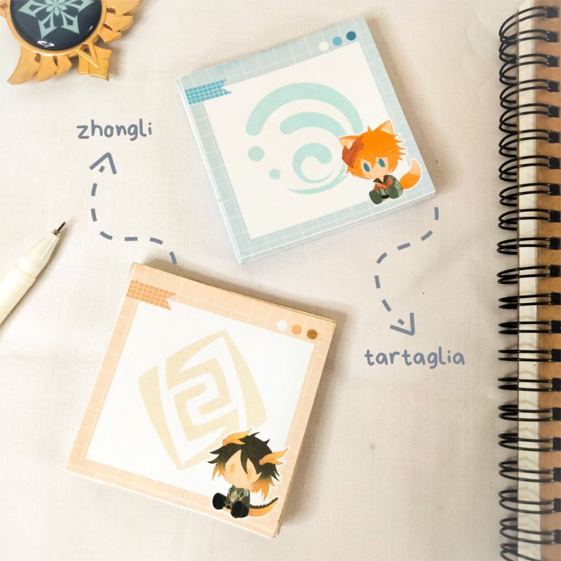 Genshin Fanart Ver 1 Memopad | Thông Gió Zhongli Childe Xiao Venti