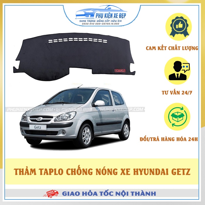 Thảm taplo ô tô lông cừu HÀNG LOẠI I xe HYUNDAI GEZT chống nóng có 3 lớp chống Trượt