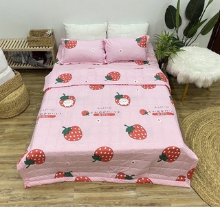Bộ ga gối 1 ga 2 vỏ gối nằm cotton poly 1m6x2m,1m8x2m-set 3 món,mẫu bò xám