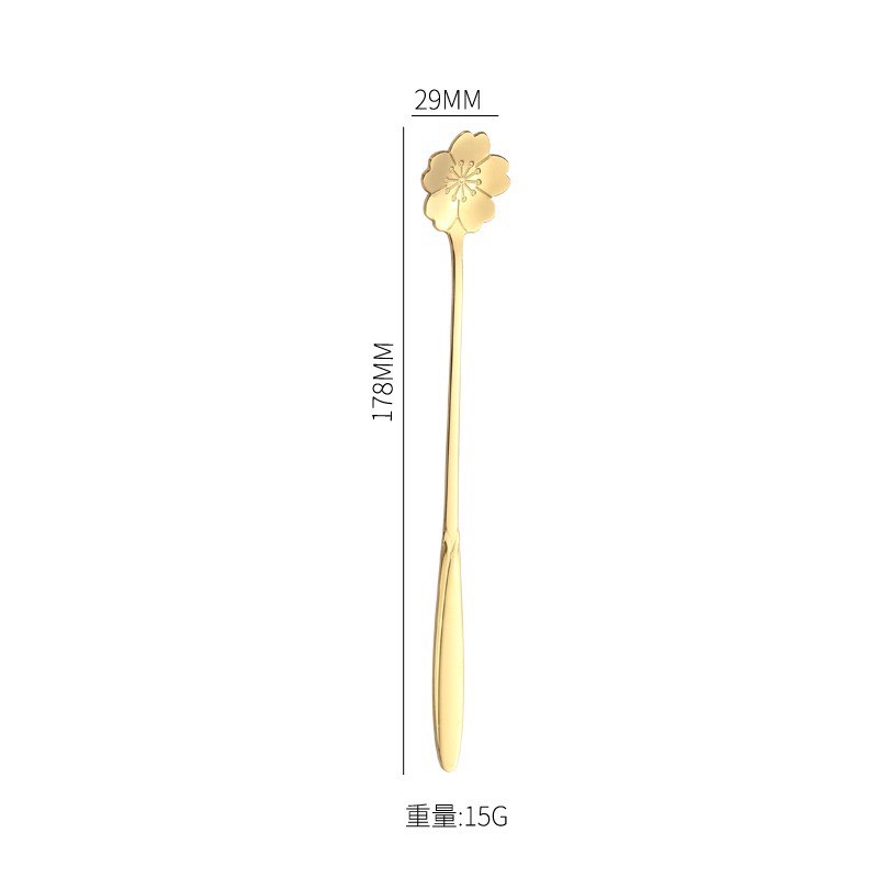 🔥 HÀNG HOT 🔥 Thìa cafe - Muỗng khuấy cafe HOA VÀNG  12.5 CM