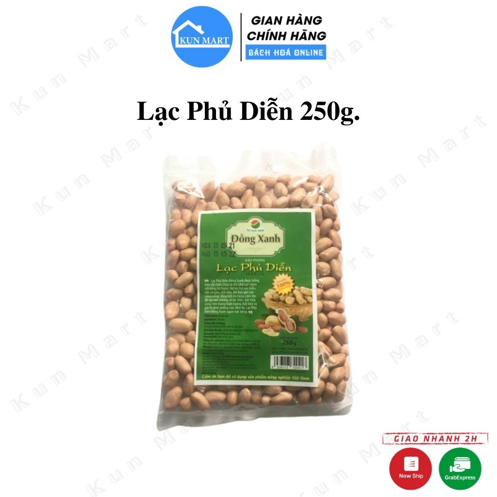 Lạc rang FREESHIP Lạc Phủ Diễn Đồng Xanh nguyên vỏ Thơm ngon Gói 250g.