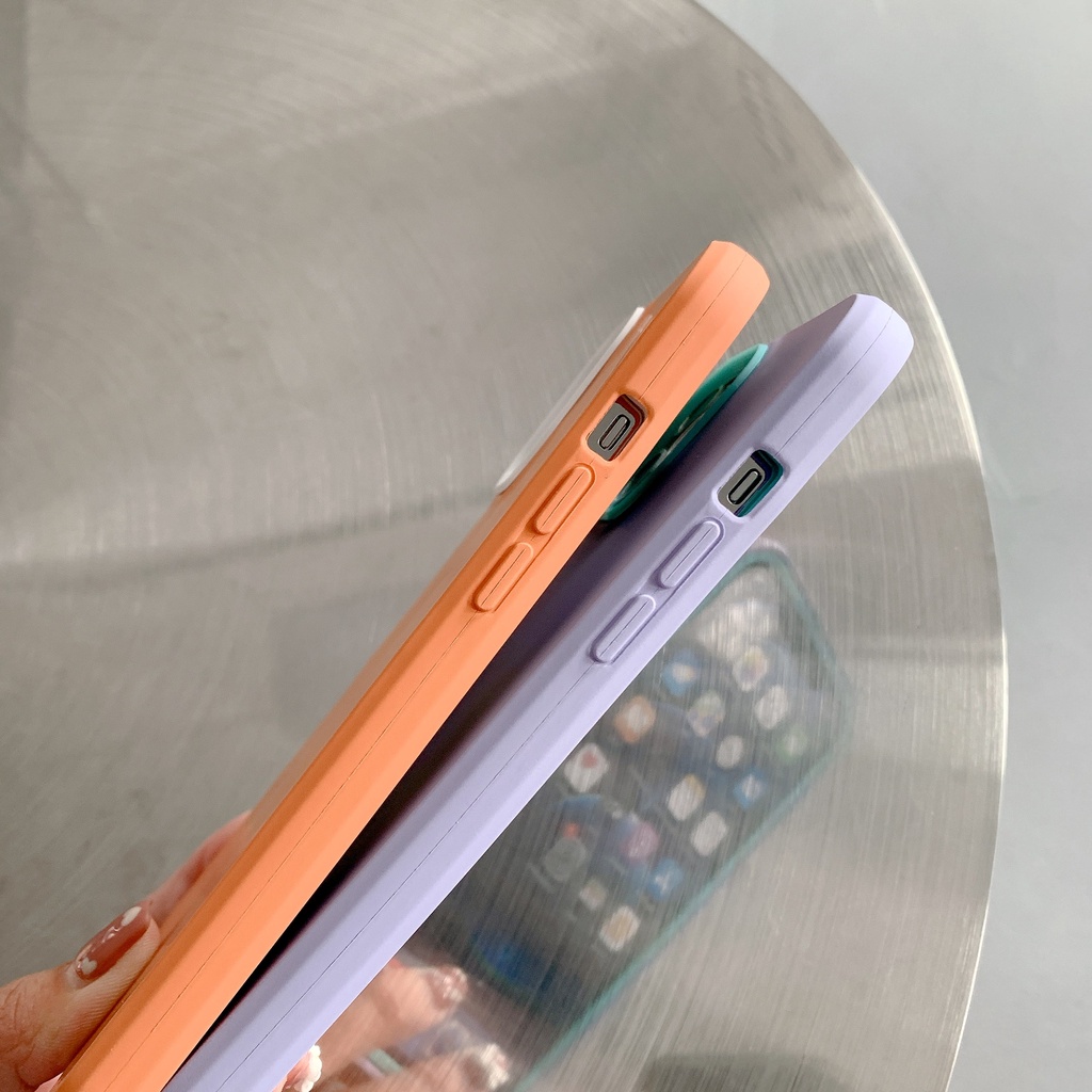 Ốp Điện Thoại Silicon Màu Trơn Chống Sốc 3 Trong 1 Cho iPhone 14 / 13 / 12 / 11 / X / 8 / 7P