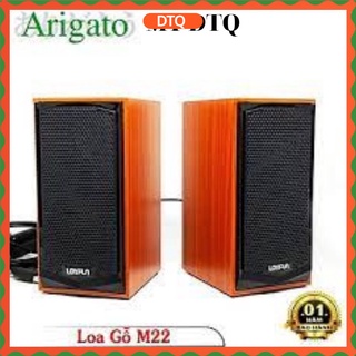 Loa máy tính vi tính laptop mini để bàn siêu bền vỏ gỗ Arigato M22 - bass giá rẻ âm thanh cực hay