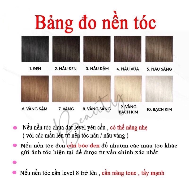 Thuốc Nhuộm Tóc Màu TRẮNG BẠCH KIM - Lên Từ Nền Level 10 + Tặng Kèm Oxy Trợ Dưỡng