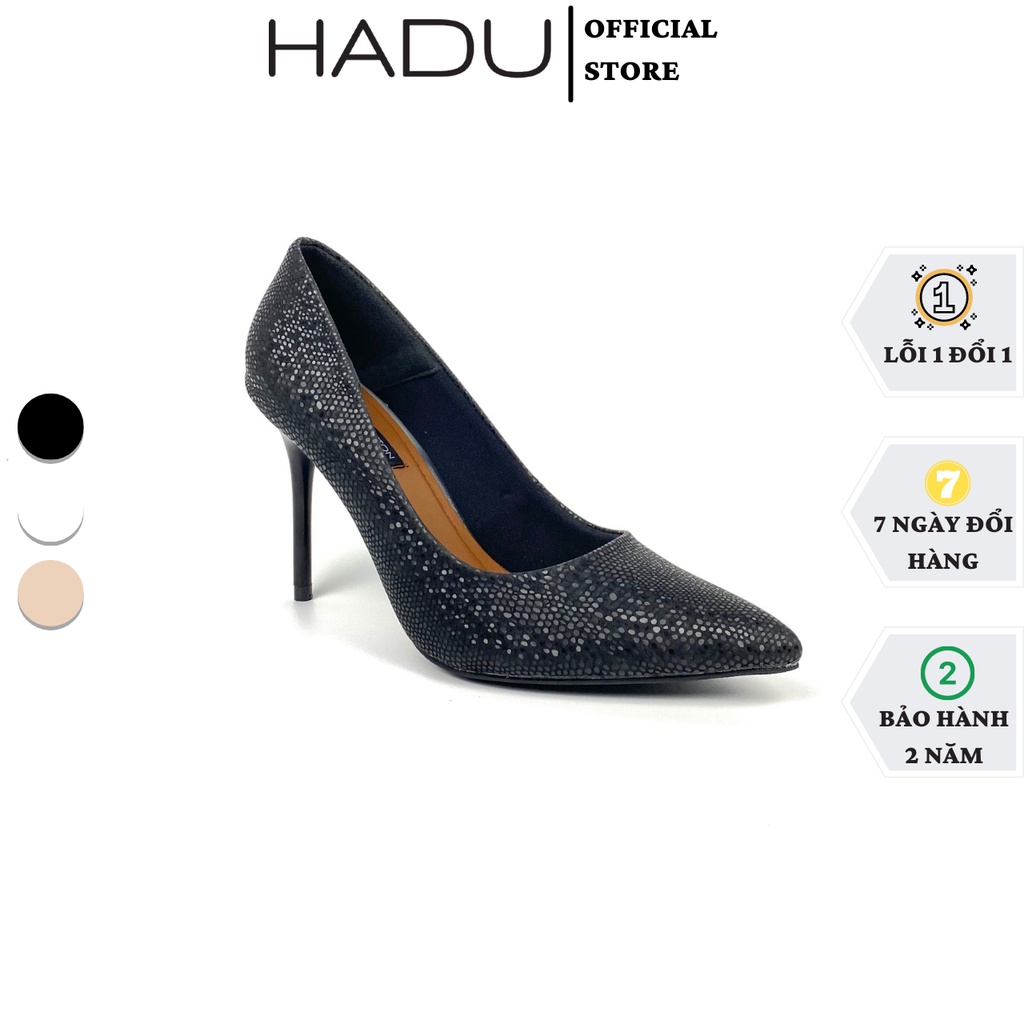 Giày cao gót mũi nhọn 9p da vân HADU G940 hoạ tiết da rắn mối gót đũa 9cm