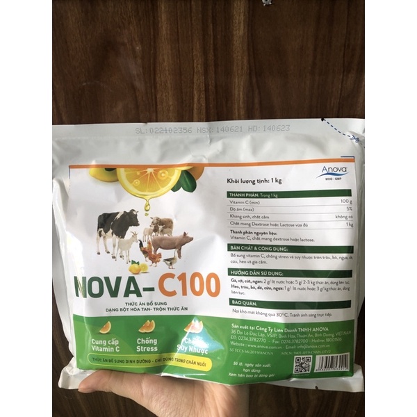 Bột hoà tan Vitamin C ANOVA 100gram tăng sức đề kháng