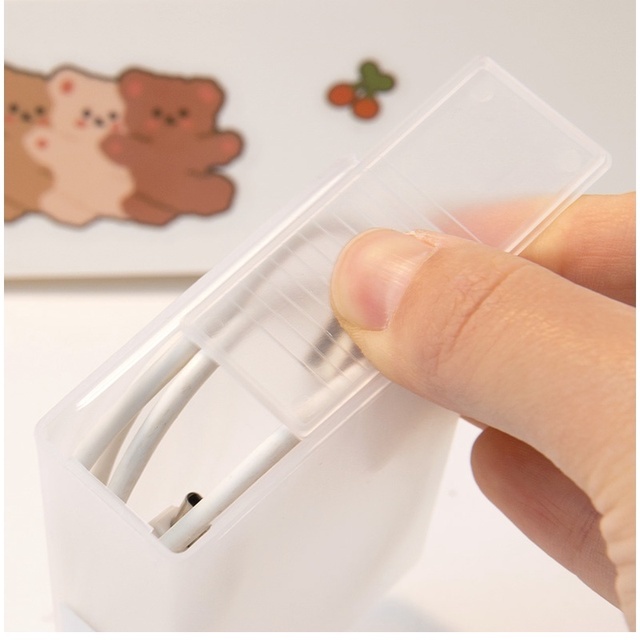 Hộp đựng sắp xếp dây cáp tai nghe để ngăn kéo bàn có nhãn đánh dấu