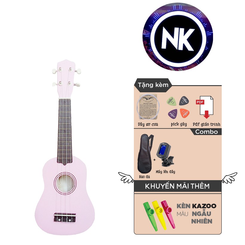 (MUA 1 ĐƯỢC 8) Đàn Ukulele Soprano 21" Full Phụ Kiện + Bao Da + Tuner + Kèn Kazoo