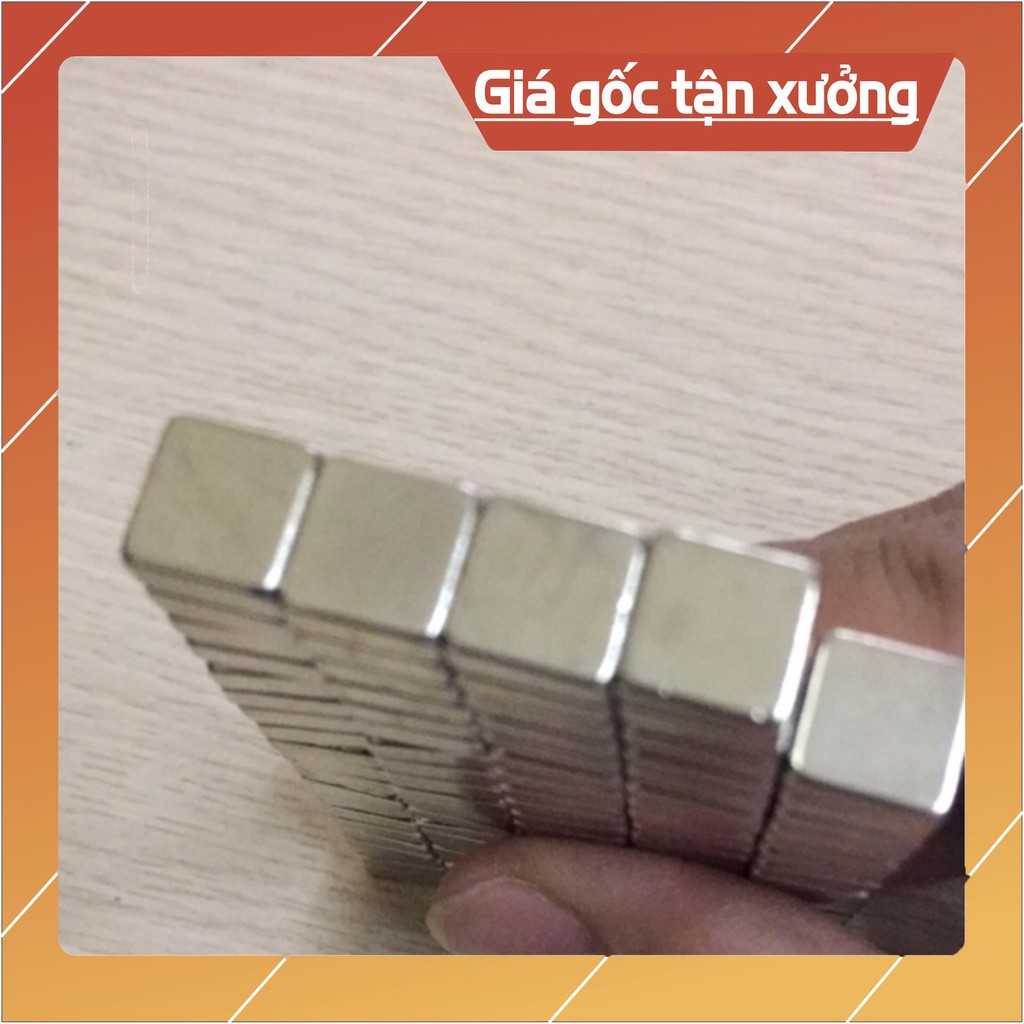 Nam châm đất hiếm kt 10x10x5mm, loại nam châm trắng hình vuông lực hút mạnh