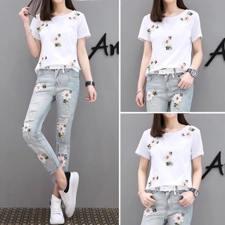 Set áo phông + quần bò