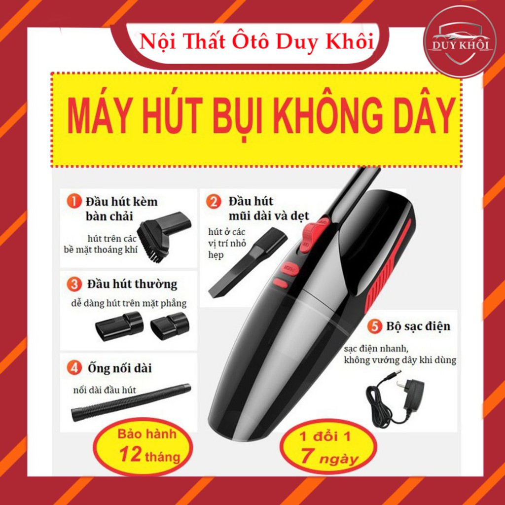 Máy hút bụi mini cầm tay không dây dùng cho ô tô, hút bụi ở nhà công suất 120W