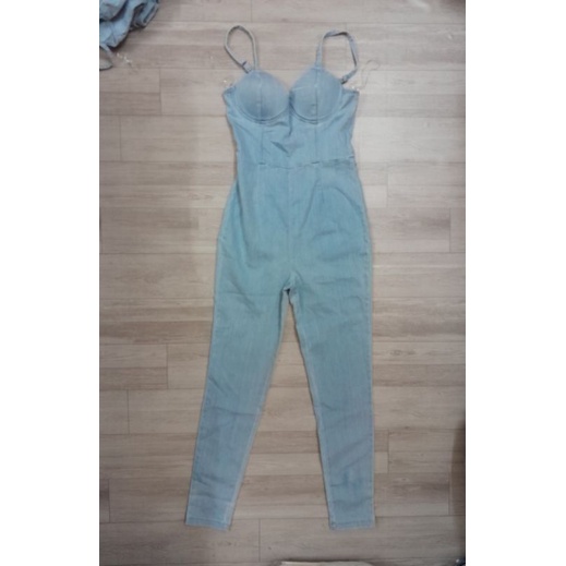 Jumpsuit jeans denim dài toàn thân body hai dây VNXK xuất dư tuồn xịn jumpsuits jum jean ôm 2s