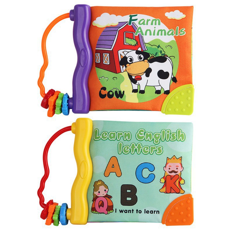Sách vải có âm thanh và đầu màu sắc vui nhộn cho bé