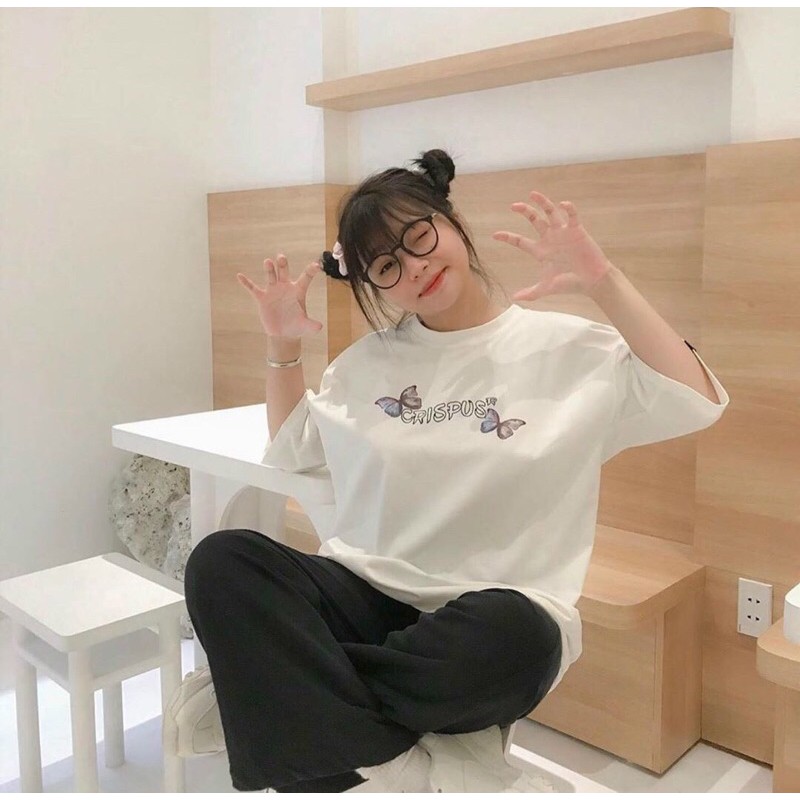 Áo thun tay lỡ dáng Unisex form rộng phong cách Ulzzang CRISPUS