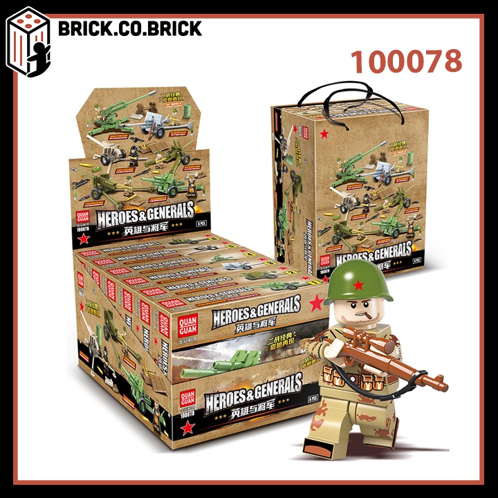 Lắp Ráp Đội Quân Liên xô Đồ chơi Xếp hình Mô hình Chiến Trường Thế Chiến 2 WW2 QuanGuan 100078