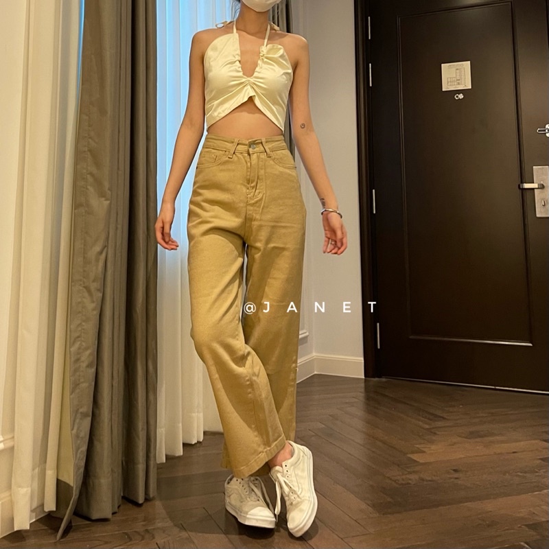 Quần ống suông màu caramel mã #Janetclothingjean 8905