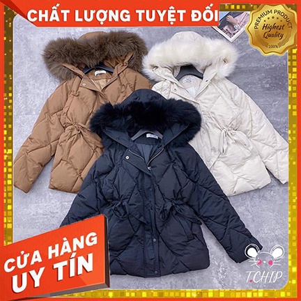 ÁO KHOÁC PHAO ĐẠI HÀN MŨ LÔNG SIÊU DÀY