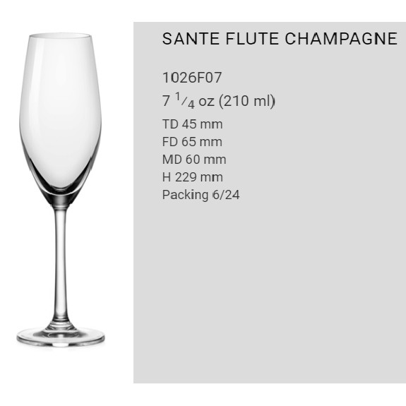 Bộ 6 Ly Ocean Cao Cấp Sante Champagne 1026F07 - 210ml